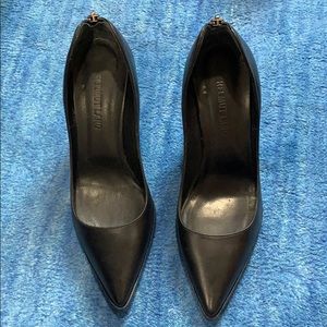 Helmut Lang Black Stilettos with Zipper Back